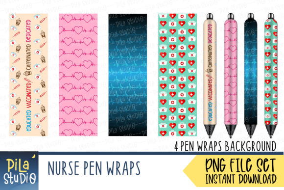 Medical Pen Wraps PNG File Set: Graphics for Crafts