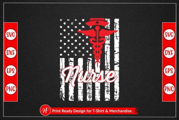 Patriotic American Usa Flag Nurse Graphics for Crafts